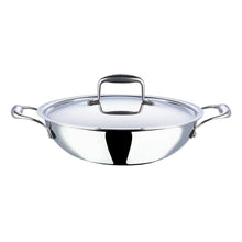 Load image into Gallery viewer, VINOD STAINLESS STEEL KADAI WITH LID, PLATINUM TRIPLY KADAI, INDUCTION FRIENDLY - KOCHEN ESSENTIAL
