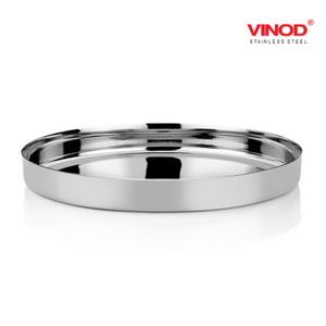 Vinod Stainless Steel Traditional Plate / Bhojan Thali / Khumcha Thali set of 2 - KOCHEN ESSENTIAL