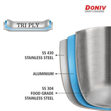 Load image into Gallery viewer, Doniv Vinod Titanium Triply Stainless Steel Kadhai with Cover, Induction Friendly - KOCHEN ESSENTIAL
