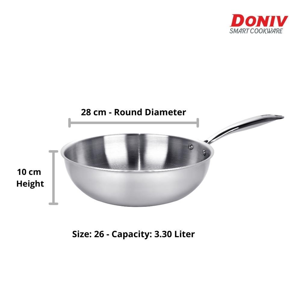 DONIV Titanium Triply Stainless Steel Steel Wok - KOCHEN ESSENTIAL