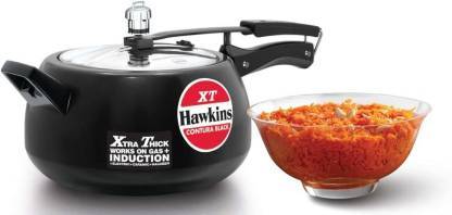 HAWKINS HAWKINS CONTURA BLACK XT PRESSURE COOKER  INDUCTION BOTTOM PRESSURE COOKER  (HARD ANODIZED) - KOCHEN ESSENTIAL