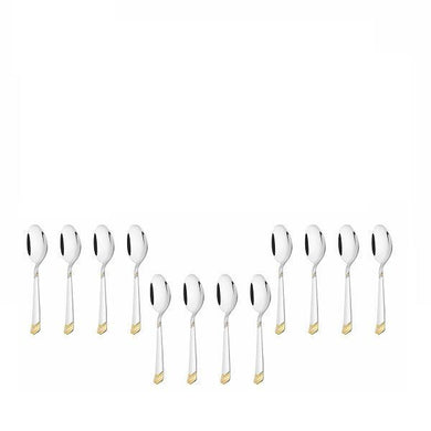 PNB KITCHENMATE STAINLESS STEEL BABY SPOON (DESIGN - VICEROY GOLD) - (6 PIECES) - KOCHEN ESSENTIAL