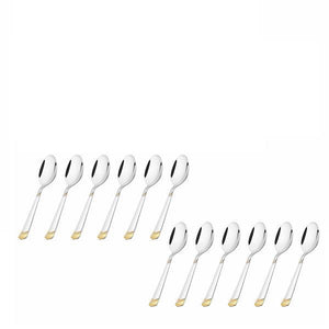 PNB KITCHENMATE STAINLESS STEEL BABY SPOON (DESIGN - VICEROY GOLD) - (6 PIECES) - KOCHEN ESSENTIAL