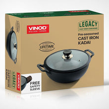 Load image into Gallery viewer, VINOD LEGACY CAST IRON KADAI, 26CM, 4.3L - KOCHEN ESSENTIAL
