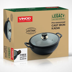 VINOD LEGACY CAST IRON KADAI, 26CM, 4.3L - KOCHEN ESSENTIAL