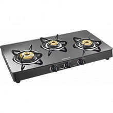 Load image into Gallery viewer, SUNFLAME CENTA 3 BURNER GAS STOVE, BLACK, MANUAL - KOCHEN ESSENTIAL
