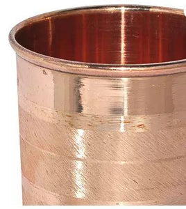 RAJHANS CRAFT 100% VIRGIN COPPER GLASS SET , SET OF 6 GLASSES , COPPER - KOCHEN ESSENTIAL