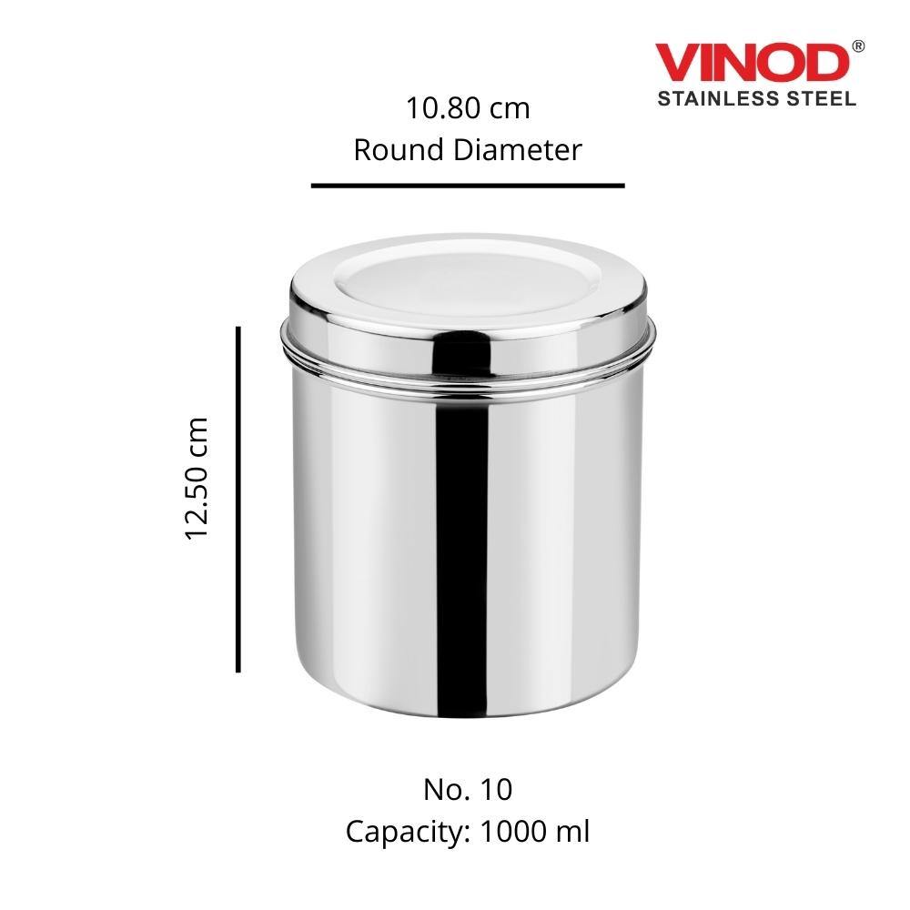 Vinod Stainless Steel Airtight Deep Dabba set of 4 pieces - KOCHEN ESSENTIAL