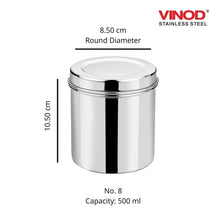 Load image into Gallery viewer, Vinod Stainless Steel Airtight Deep Dabba set of 6 pieces - KOCHEN ESSENTIAL
