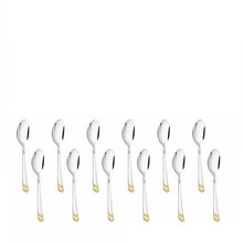 Load image into Gallery viewer, PNB KITCHENMATE STAINLESS STEEL DESERT SPOON (DESIGN - VICEROY GOLD) - (6 PIECES) - KOCHEN ESSENTIAL
