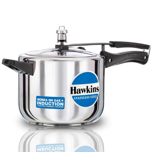 HAWKINS STAINLESS STEEL PRESSURE COOKER, 1.5 LITRES, INDUCTION COOKER, HSS15 - KOCHEN ESSENTIAL