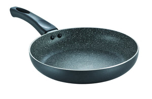 PRESTIGE OMEGA DELUXE GRANITE FRY PAN WITH LID, 280MM, BLACK (3 LITRES) - KOCHEN ESSENTIAL