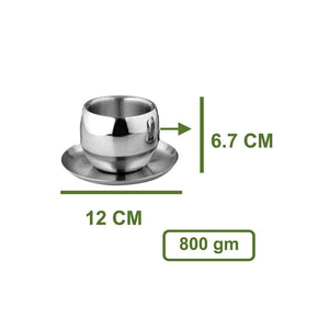 SHRI & SAM 4 PCS DOUBLE WALL CUP AND SAUCER SE, SET OF 4 - KOCHEN ESSENTIAL