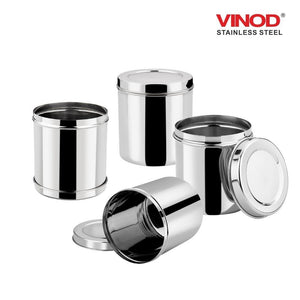 Vinod Stainless Steel Airtight Deep Dabba set of 4 pieces - KOCHEN ESSENTIAL