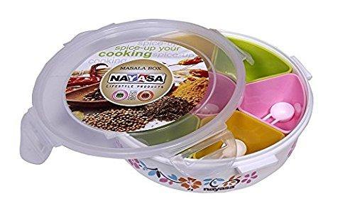 NAYASA MASALA BOX PRINTED WITH LOCK - KOCHEN ESSENTIAL