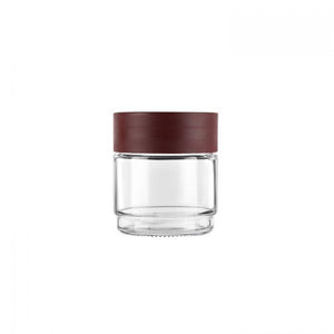 Cello Modustack Glassy Storage Jar, Clear, 500ml, Maroon - KOCHEN ESSENTIAL