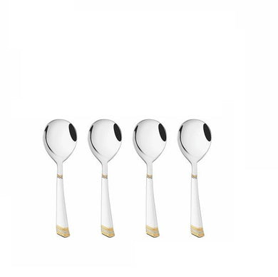 PNB KITCHENMATE STAINLESS STEEL SERVICE SPOON (DESIGN - VICEROY GOLD) - (2 PIECES) - KOCHEN ESSENTIAL