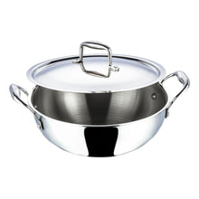 Load image into Gallery viewer, VINOD STAINLESS STEEL KADAI WITH LID, PLATINUM TRIPLY EXTRA DEEP KADAI, INDUCTION FRIENDLY - KOCHEN ESSENTIAL
