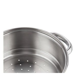 VINOD STAINLESS STEEL STEAMER WITH GLASS LID, 2-TIER STEAMER, INDUCTION FRIENDLY - KOCHEN ESSENTIAL