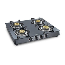 Load image into Gallery viewer, SUNFLAME PRIME 4 BURNER GAS STOVE, BLACK, MANUAL - KOCHEN ESSENTIAL
